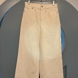 J Crew Loose straight corduroy pant - cream color